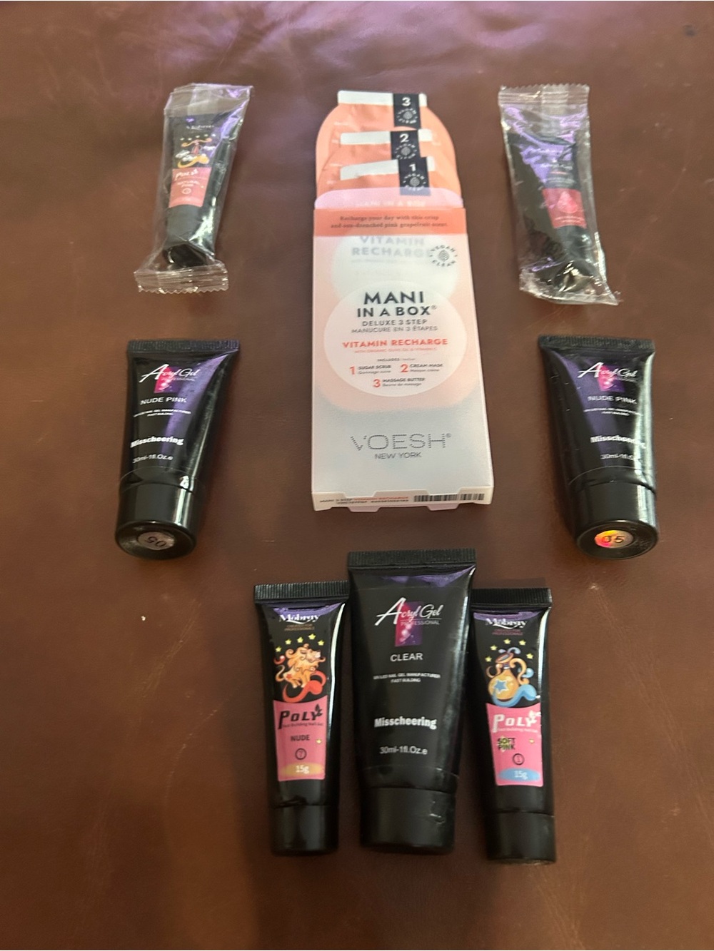 Mani In A Box Vitamin Recharge Kit with Pink Accent & Acrylic gels